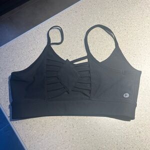 90 Degree By Reflex Black Sports Bra with Unique Design